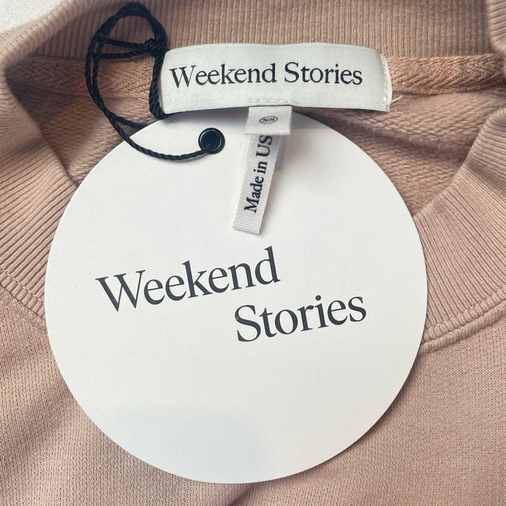 NWT Weekend Stories Jane Sweatshirt‎ in Taupe Size Extra Small